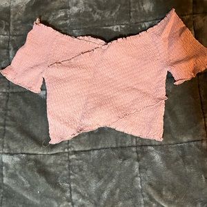 Ambiance pink cropped off the shoulder top. Size-S